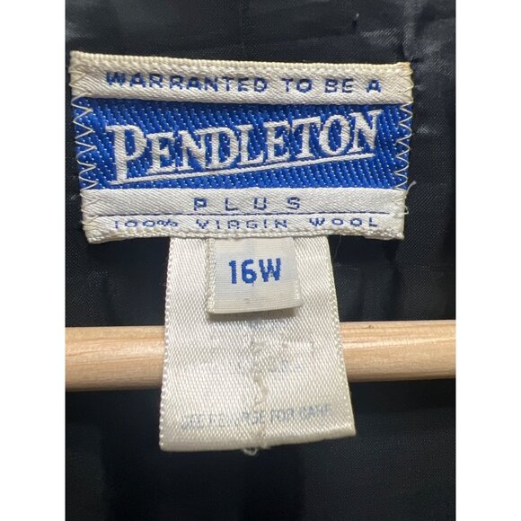 Pendleton Vintage 90's Black Wool Classic Tailored Blazer - Picture 4 of 7